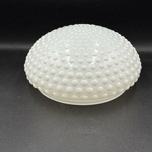 Vintage Hobnail White Milk Glass Light Shade Globe Dome Ceiling Fixture Cover 6"